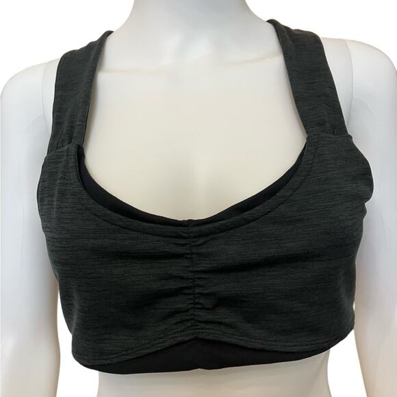 NEW ~ FREE PEOPLE ~ Black Heather Sports Bra Size Large - Picture 2 of 8